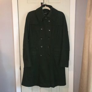 Forest Green, Long-Tailed Tailored-Fit Coat